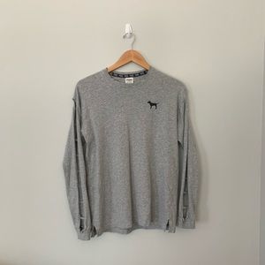 vs pink grey basic long sleeve shirt